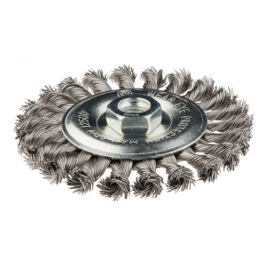 Perie conica, gri, 125xM14mm , sarma inox impletita 0.5mm