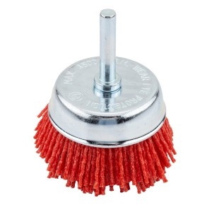 Perie tip cupa 65 mm, nylon, cu tija de 6 mm, pentru lemn