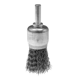Perie tip cupa/pensula, 24 mm, sirma incretita, otel, cu tija de 6 mm
