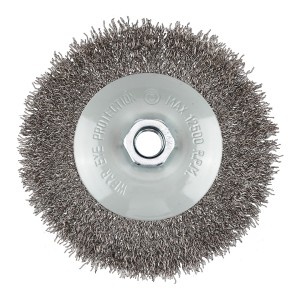 Perie tip roata din sirma de otel incretita, 125 mm, M14