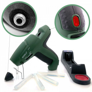 Pistol de lipit cu silicon la cald fara fir, temperatura reglabila 400 w - DEDRA - Img 3