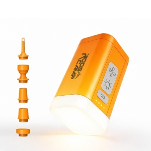 Pompa portabila 2 in 1, lanterna camping, pompa saltele cu acumulator integrat, umflare, dezumflare, iluminare, RoosCamp Air Master Nano 2 - Img 2