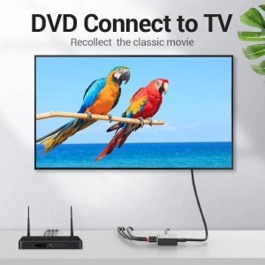 Prémium audio-video átalakító 3 db TATA RCA-ról HDMI aljzatra, 720p/1080p, USB-táplálás, ideális régi játékkonzolok csatlakoztatásához, Vention - Img 6