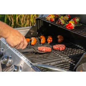 Prémium gázgrill, 5 égő, teljesítmény 17kW, öntöttvas grill, gázpalackos működtetés, Dedra - Img 2