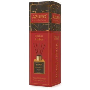 Prémium szobaillatosító bézs színű diffúzorral, 100ml, parfüm Dubai Amber, Azuro