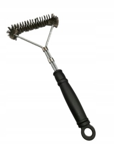 Professzionális grilltisztító kefe, 35 cm, fonott drót, acél szár, RÖSLE - Img 2