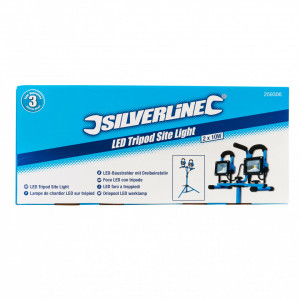 Proiector santier dublu cu tripod, 2 x 10W LED, 2x 700 lumeni, IP44, Silverline - Img 4