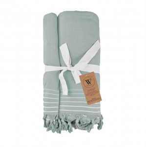 Prosop premium pentru plaja, hamac, sezlong, 100% bumbac, 70% bumbac reciclat, 180 x 90 cm, turcoaz deschis, Walra - Img 2