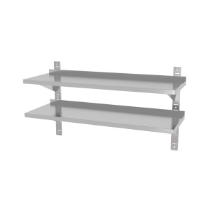 Raft de perete dublu reglabil, cu doua suporturi din otel, HENDI, 1000x300x(H)600mm
