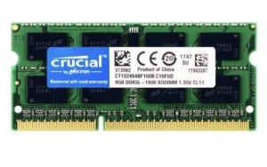 RAM-modul laptophoz/notebookhoz, 8 GB DDR3, 1600 MHz, Crucial, használt - Img 2