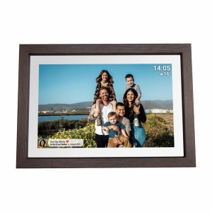 Ramă Foto Digitală Wi-Fi Denver PFF-1040DW, Ecran Tactil 10.1" HD IPS, Design din Lemn de Stejar, Software Frameo, 16 GB Stocare, USB-C, Dark Wood - Img 10
