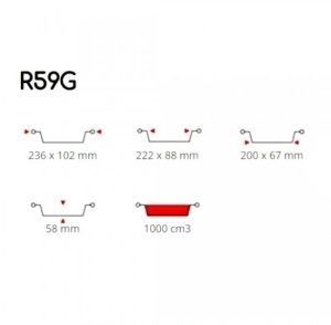 Set 100 forme de copt, model R59G, 1000cc, 236 x 102 x 58mm - Img 2