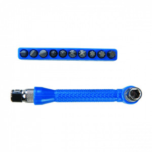 Set 12 piese biti cu antrenor 90 grade, Silverline Angle Screwdriver Bit Holder Set 12pce - Img 3