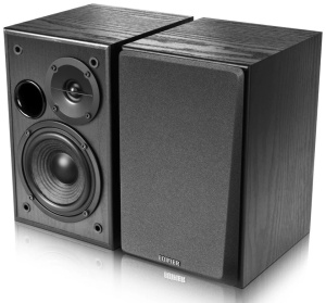 Set 2 boxe active pentru PC, muzica ambientala, camera copii, 42W, sunet HI-FI, incinte lemn, NEGRU, Edifier R1100-BK