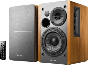 Set 2 boxe active pentru PC, muzica ambientala, camera copii, 42W, telecomanda, sunet HI-FI, incinte lemn MARO, bluetooth, Edifier R1280DBb - Img 2