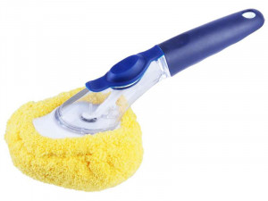 Set 2 bureti cu maner si dispenser detergent, burete/microfibra, VKTools - Img 5