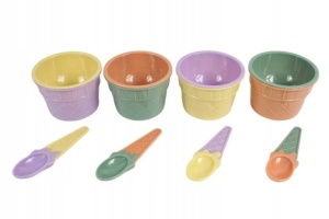 Set 4 recipiente premium pentru inghetata, fund dublu termic, 4 lingurite, Alpina - Img 7