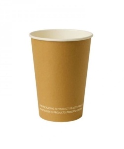 Set 500 pahare din carton pentru bauturi calde, 12oz, 350ml, D90mm, maro natur - Img 2