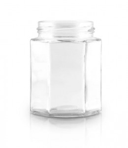 Set 72 borcane din sticla transparenta, hexagonale, 110ml, orificiu filetat twist-off 48mm - Img 2