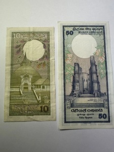 Set Bancnote Ceylon - 10/50 Rupees ( 1982-1985 ) - Img 4