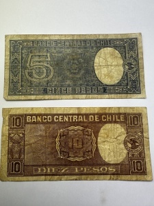 Set Bancnote - Chile - 5/10 Pesos ( 1930-1940 ) - Img 2
