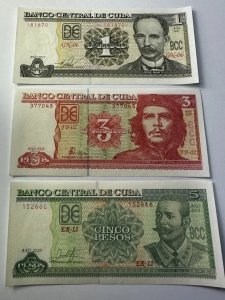 Set Bancnote Cuba - 1/3/5 Pesos - Img 2