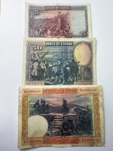 Set Bancnote - Spania - 25/50/100 Pesetas ( 1925-1928 ) - Img 2