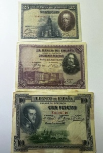 Set Bancnote - Spania - 25/50/100 Pesetas ( 1925-1928 ) - Img 3