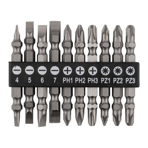 Set de biti reversibili SL4/5/6/7, PH1/2/3, PZ1/2/3 x 65 mm, 10 buc.