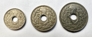 Set Monede Franta - 5/10/25 Centimes 1929-1936 - Img 2