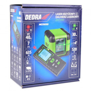 Set nivela laser si telemetru, fascicul laser verde, dioda Osram, 30m, Dedra - Img 3