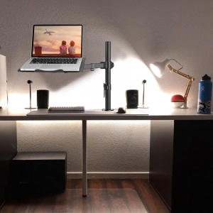 Suport premium, 2 in 1 pentru laptop, monitor, brat articulat, prindere blat birou, ajustabil pe inaltime, greutate suportata 10Kg, Suptek - Img 7