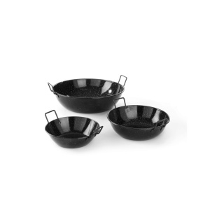 Tigaie adanca paella cu 2 manere, otel emailat, 24,5 cm diametru x 7 cm inaltime , Hendi, potrivita si pentru servire - Img 2