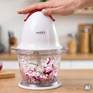 Tocător HAUSER C-11, 200 W, 600 ml, recipient din plastic, culoare albă - Img 2