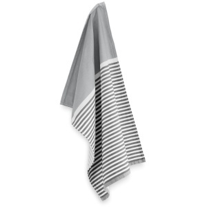 Törölköző, prémium mosogatórongy konyhába, asztalra, 100% pamut, 50 x 70cm, Öko-Tex, szürke, szürke csíkokkal, Byrklund - Img 3