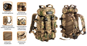 Túlélő hátizsák, kemping, túra, 30L, 600D poliészter, Neo - Img 2