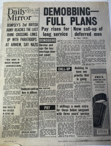 Ziar Istoric - Anglia - Daily Mirror – Vineri, 22 septembrie 1944 - Img 2