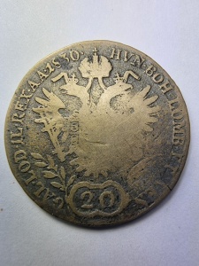 🪙 20 Kreuzer 1830 - Imperiul Austriac - Francisc I al Austriei
