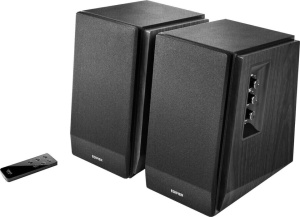 2 db aktív hangszóró PC, zene, játék, gyerekszoba, 66W, távirányító, HI-FI hangzás, fából készült ház, FEKETE, bluetooth, Edifier R1700BT
