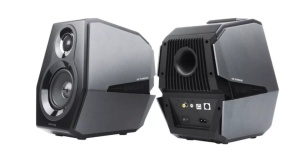 2 db professzionális aktív hangszóró készlet GAMING, PC, zene, STÚDIÓ, bluetooth, audio monitor, LED RGB, 88W, HI-FI hangzás, D osztályú erősítő, fa és alumínium ház, FEKETE, Edifier G5000-BK - Img 8