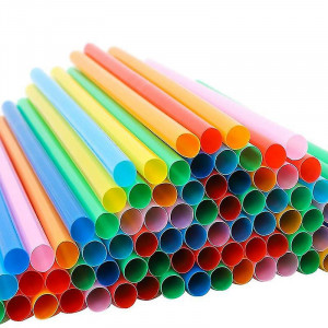 250 darabos készlet, egyenként csomagolt műanyag szívószálak Bubble Tea, 210 x 12mm, többszínűek - Img 7