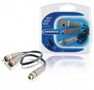 Adapter kábel 2 x phono, 2 x rca tata, 1 x rca mama, 0.2m, Bandridge - Img 3