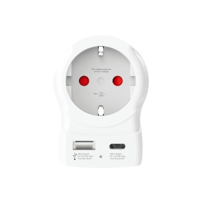 Adaptor de călătorie SKROSS, „Europe to UK”, USB-C USB-A (20 W PD, încărcare rapidă, alb) - Img 2