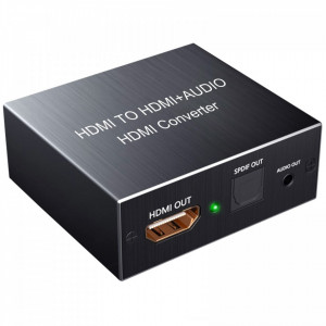 Adaptor HDMI audio Extractor, convertor HDMI la HDMI + sunet Jack analog si SPDIF Toslink Digital, rezolutie HD, sunet 2 canale si 5 canale, VKTools - Img 3