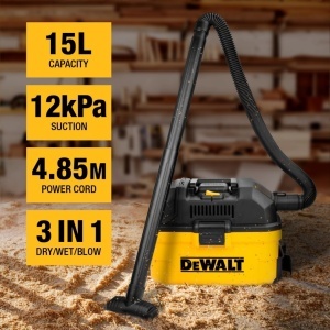 Aspirator umed / uscar pentru santier tip geanta, 1100W, 15L, 220V, 12 kPa, DeWalt - Img 7