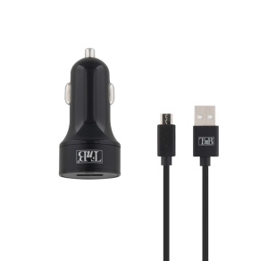 Autótöltő 12/24V, 18W, Qualcomm gyorstöltés, 1m micro USB kábel, T'nB - Img 3