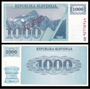 Bancnota - Bancnota -Slovenia 1000 Tolarjev 1992 - SPECIMEN