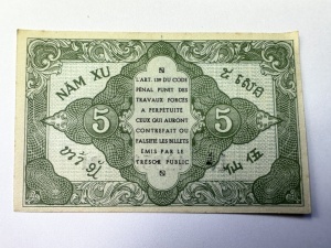 Bancnota Coloniala - Indochina Franceză - 5 Cents ( 1942-1945 ) - Img 2