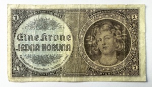Bancnota Istorica - Protectoratul Boemiei și Moraviei -1 Koruna 1940
