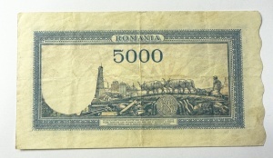 Bancnota Regalista - Romania - 5.000 Lei - 21.08.1945 - Regele Mihai I - Img 2